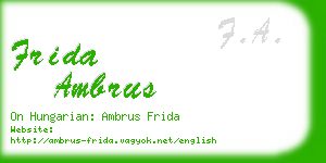 frida ambrus business card